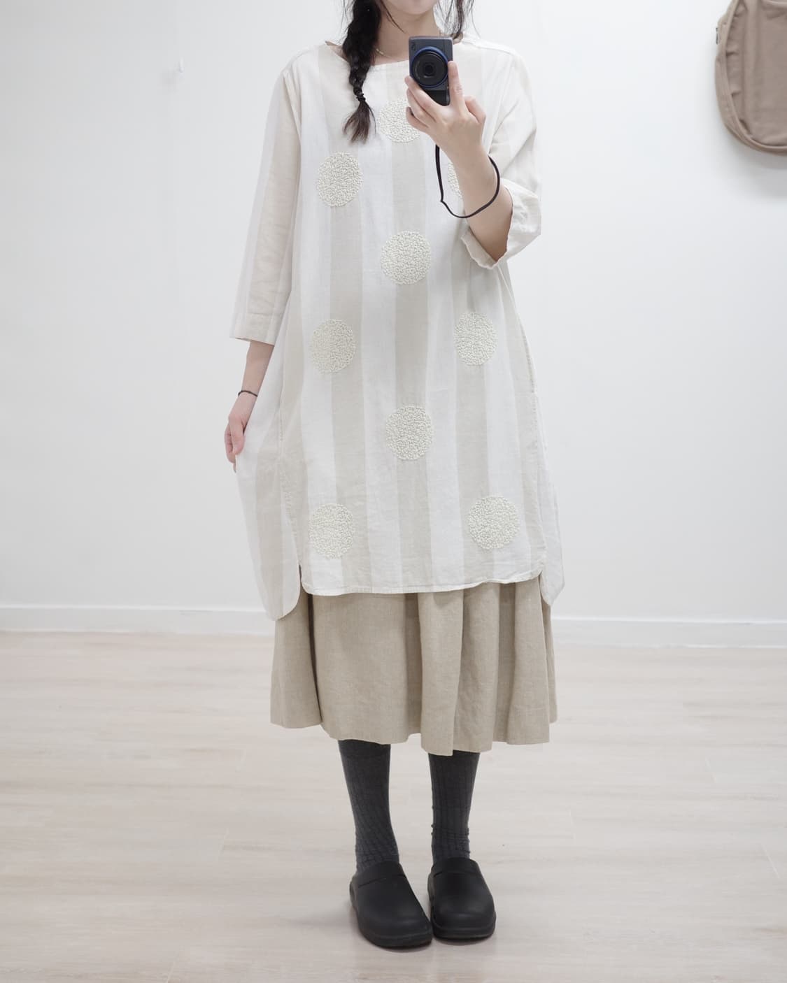 Linen middle skirt 상품이미지3