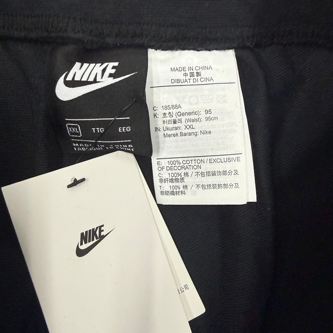 (L)나이키 Nike 코튼 빅로고 반바지(블랙,새상품) 상품이미지2