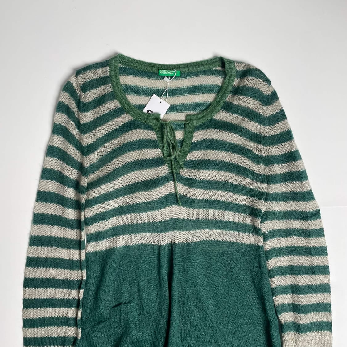 베네통 그린 스트라이프 모헤어 블렌드 니트 (italy)   상품이미지2