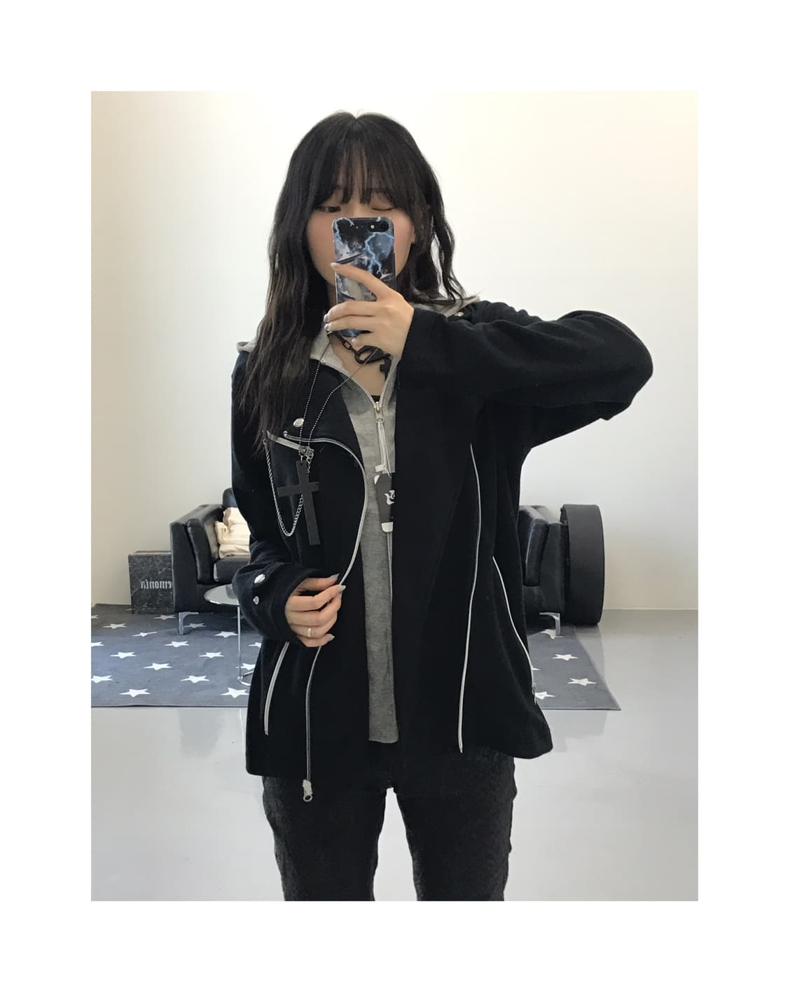 Jpn Y2k Rock chic Zip Up Hoodies 상품이미지1