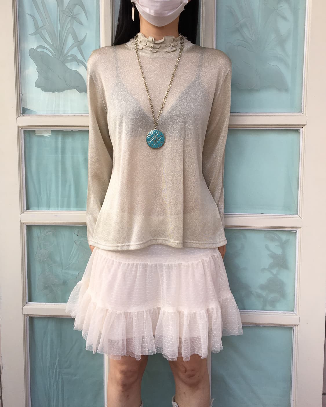 Glitter high neck sleeve 상품이미지1