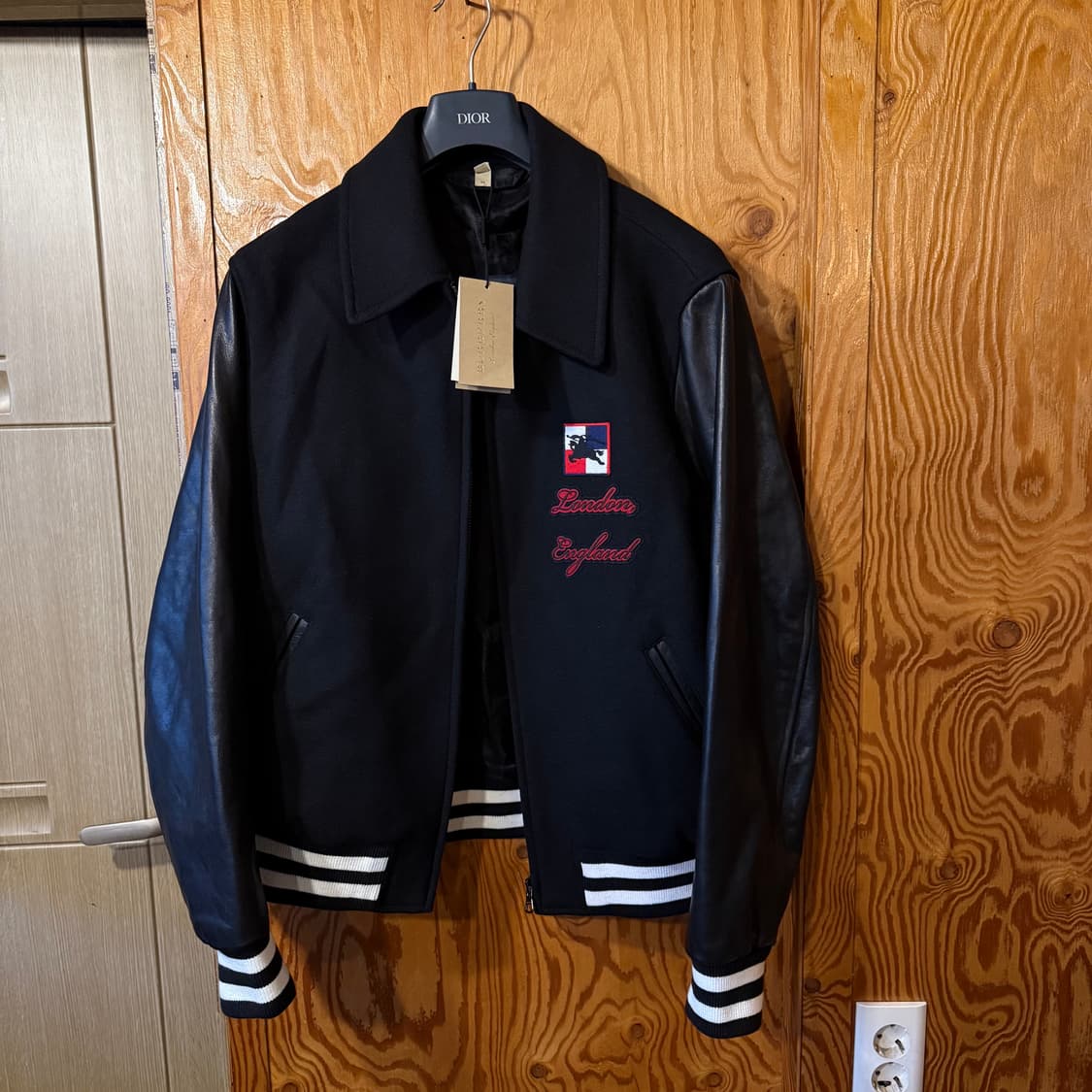 버버리 하우스체크 가죽 바시티 자켓  상품이미지4