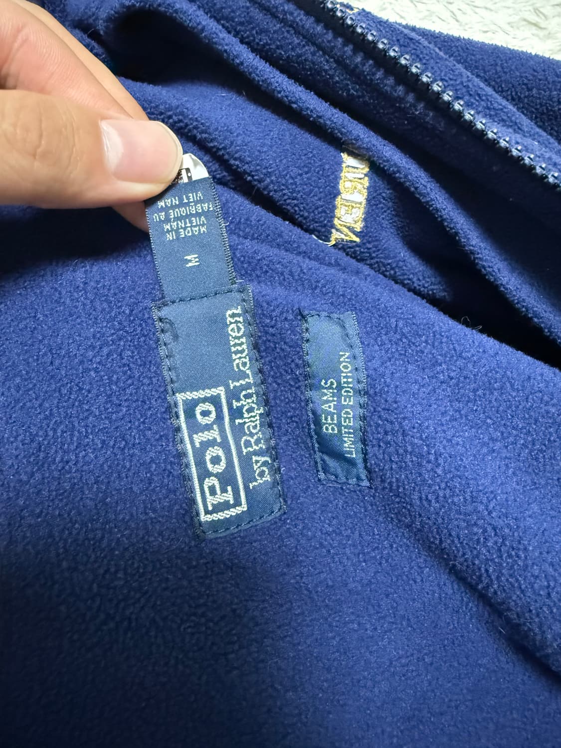 (M)폴로 랄프 로렌 x 빔즈 네이비 앤 골드 컬렉션 플리스 자켓 상품이미지3