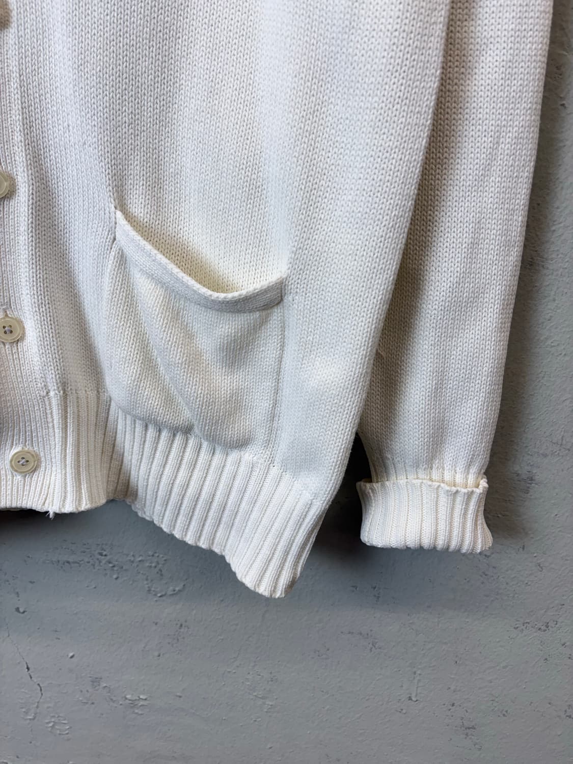 폴로랄프로렌 빈티지 코튼 브이넥 니트 가디건 화이트 상품이미지3