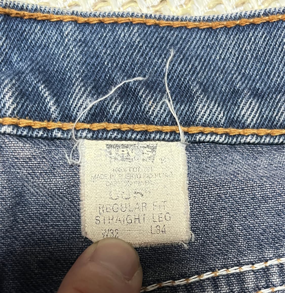 리바이스 505 중청 레귤러핏 워싱 데님팬츠 청바지 32 상품이미지8