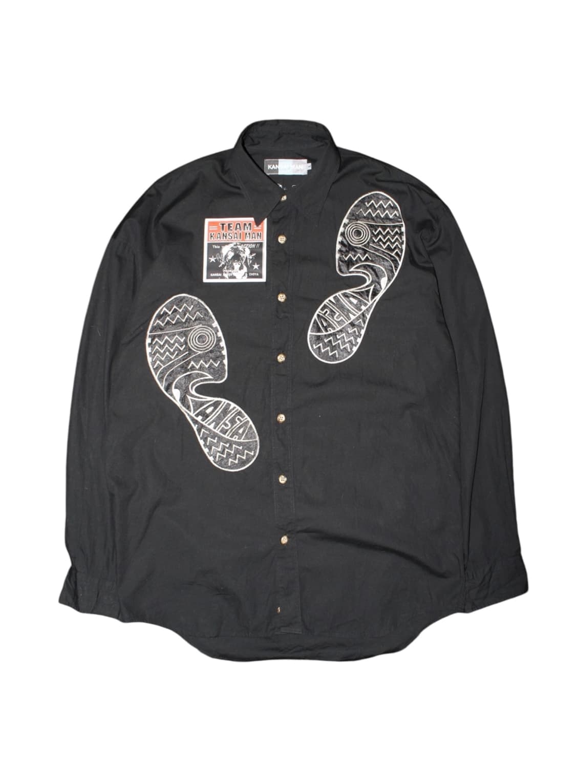 Old Kansai Man Big Patch Black Shirts  상품이미지1