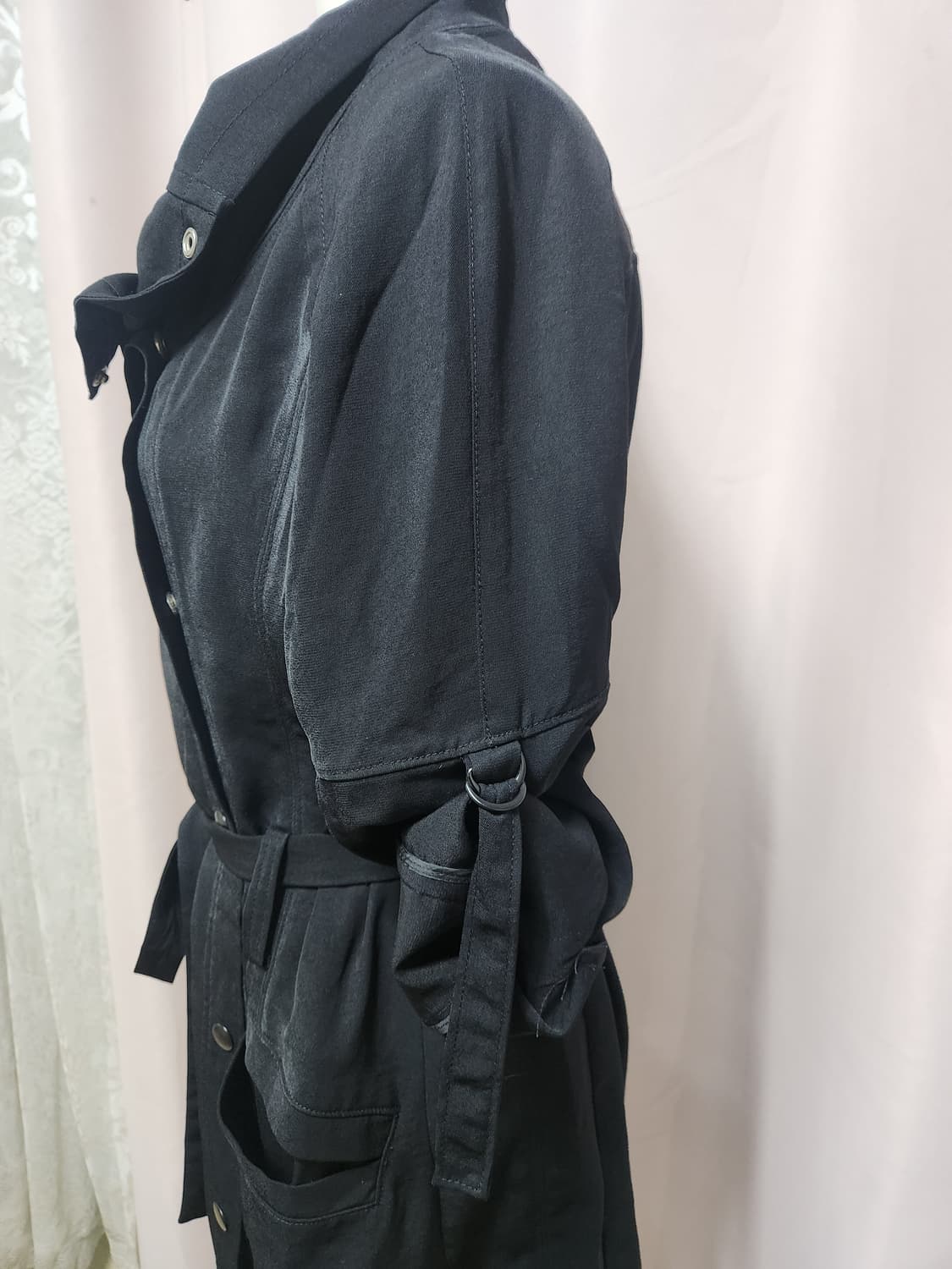 톰보이 벨트 블랙 트렌치 코트 상품이미지3