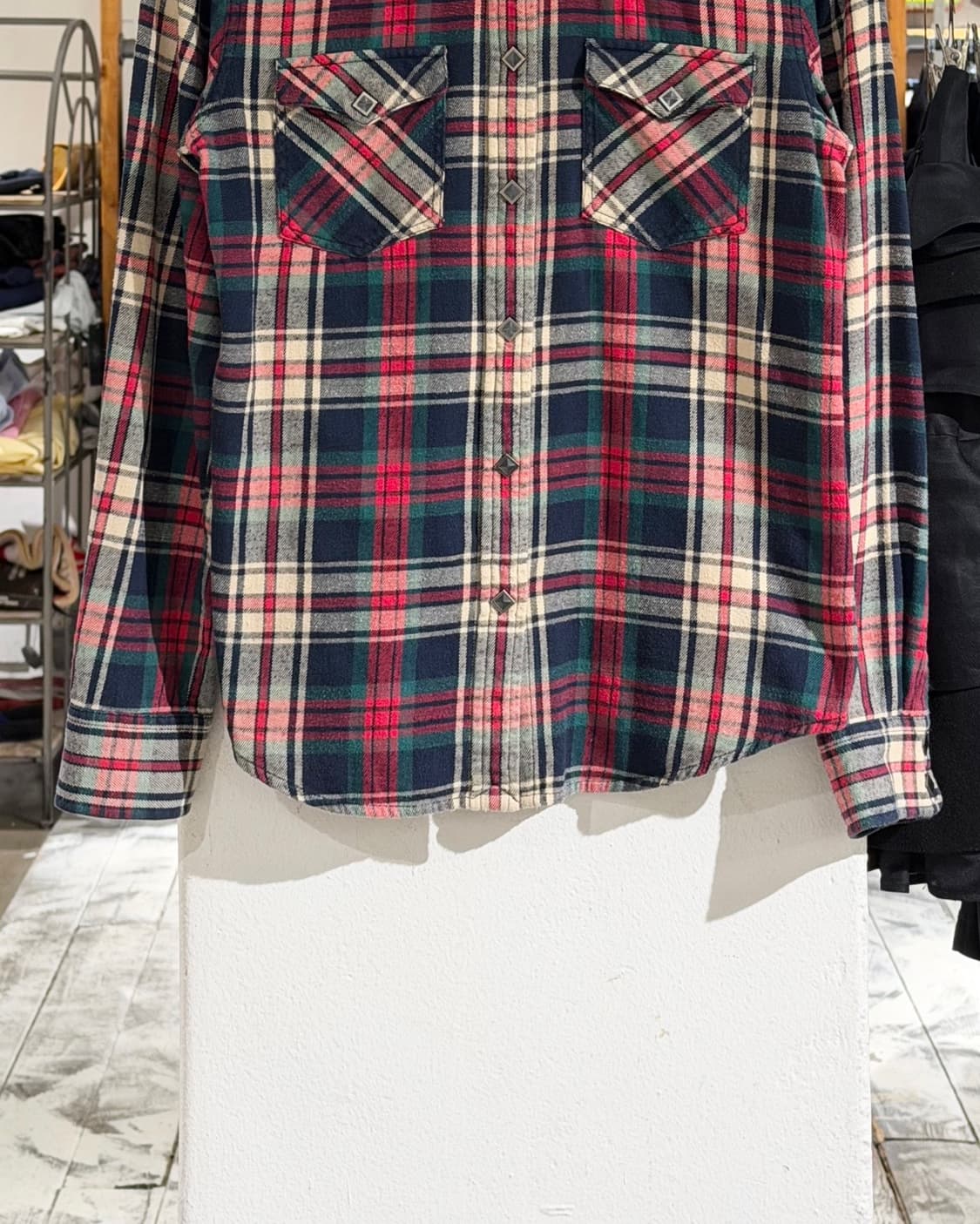 랄프로렌 네이비 타탄 스냅 버튼 롱슬리브 셔츠 상품이미지5