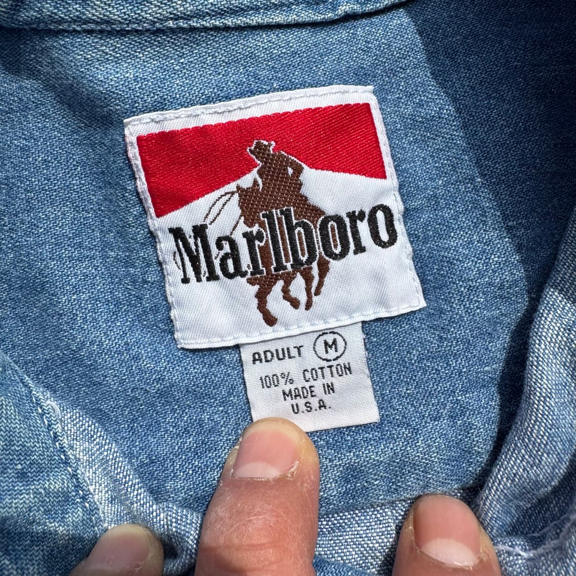 [M~L] 90s Marlboro 말보로 데님 셔츠 상품이미지7