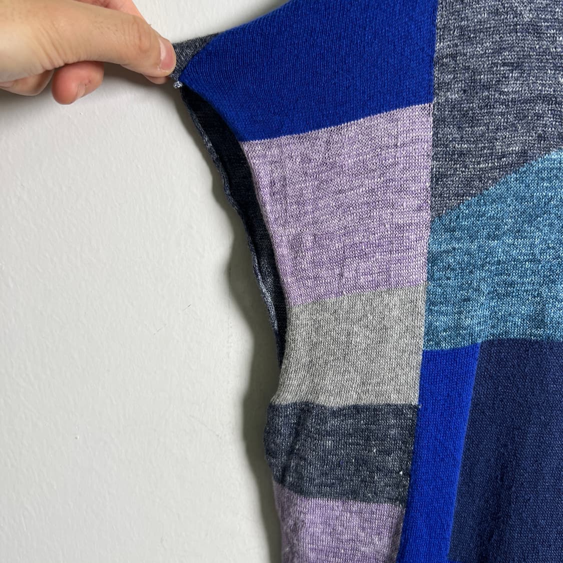 이세이미야케 플랜테이션 패치워크 기하학 니트 베스트 M 상품이미지5