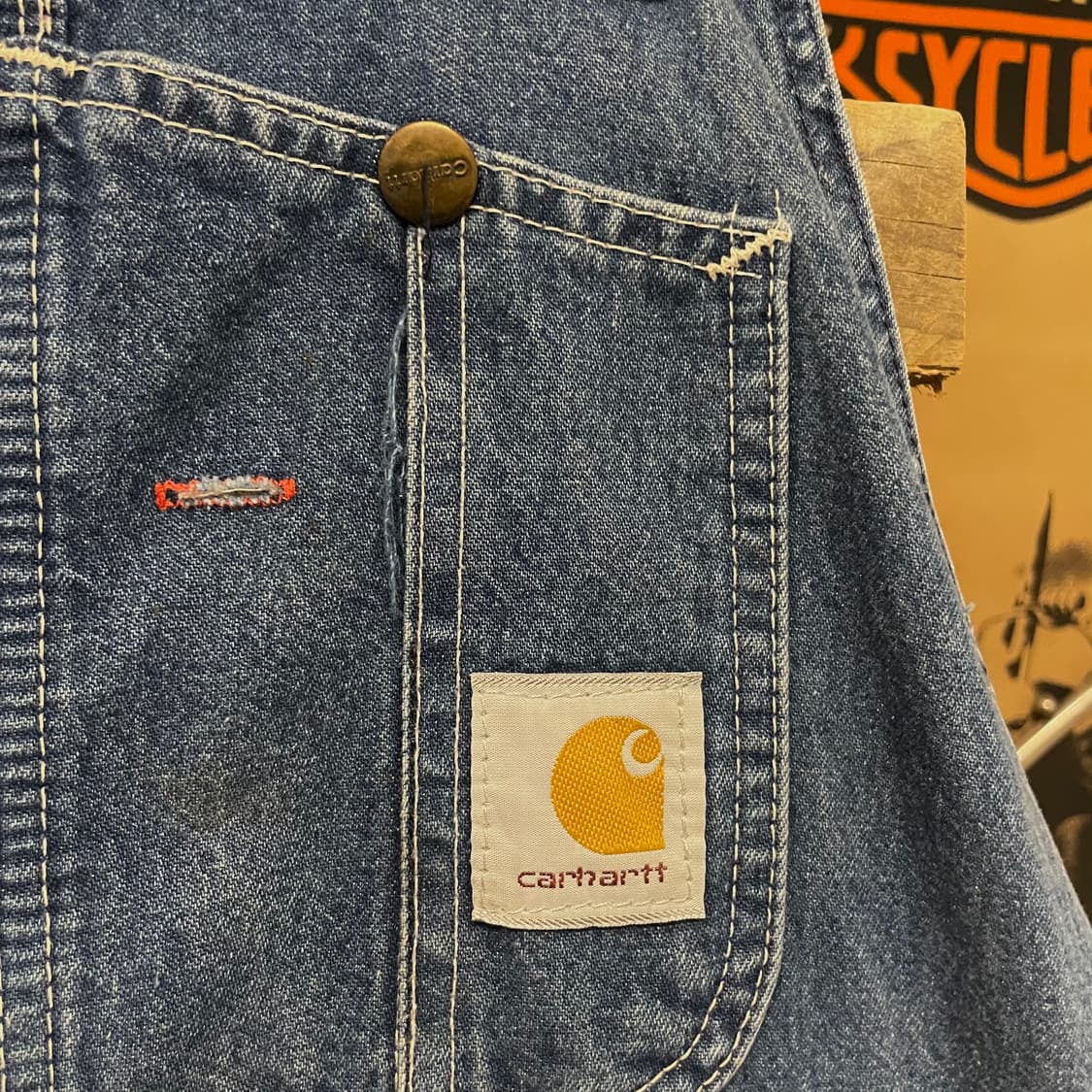 00s 칼하트 오리지널 워크 웨어 더블니 오버롤 데님 멜빵 상품이미지5