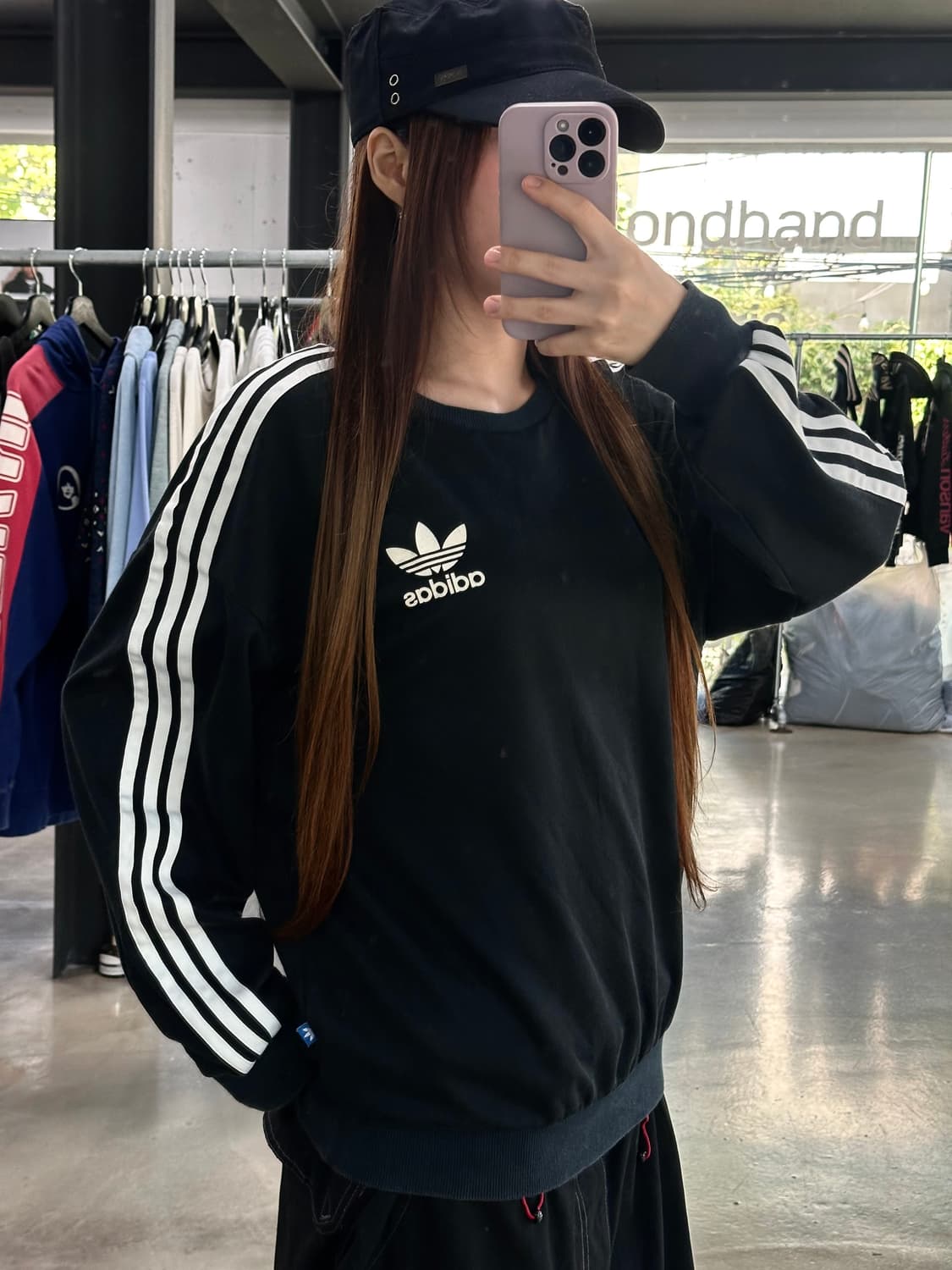 아디다스 파이어버드 져지 맨투맨 블랙 상품이미지1