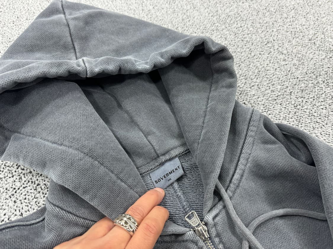 [새상품] SOVERMENT 980G 피그먼트 후드집업 상품이미지4