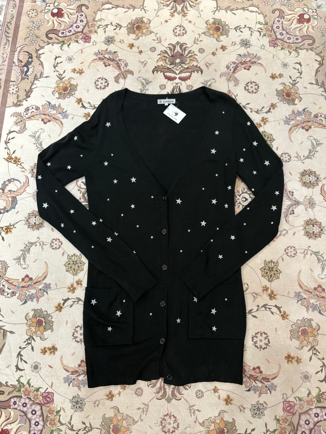 jpn vtg 별 패턴 롱가디건 상품이미지1