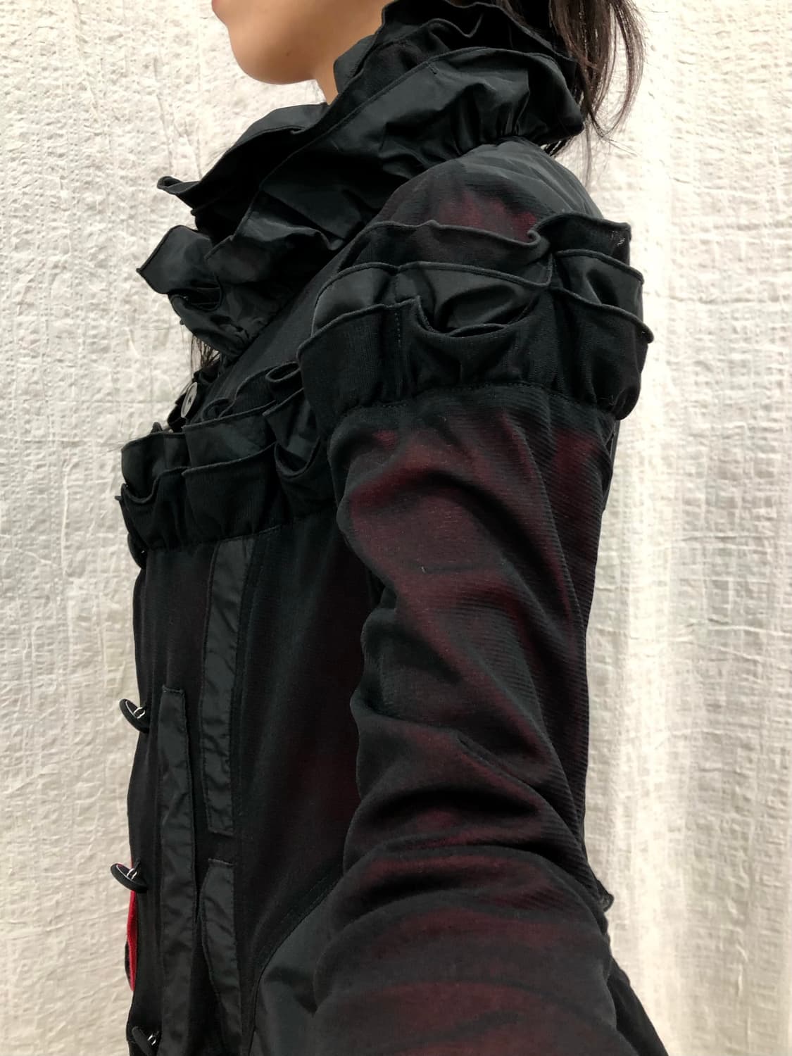 ruffle black sheer jacket 상품이미지3