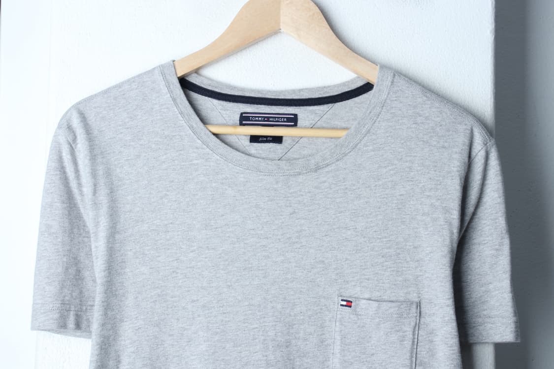 (L-XL) 타미힐피거 반팔 티셔츠 포켓 그레이 올드스쿨-H30131 상품이미지3