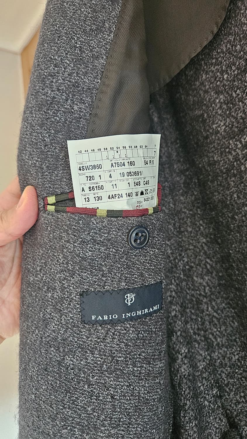 (미사용) Fabio Inghirami 부클 블레이져 54 상품이미지3