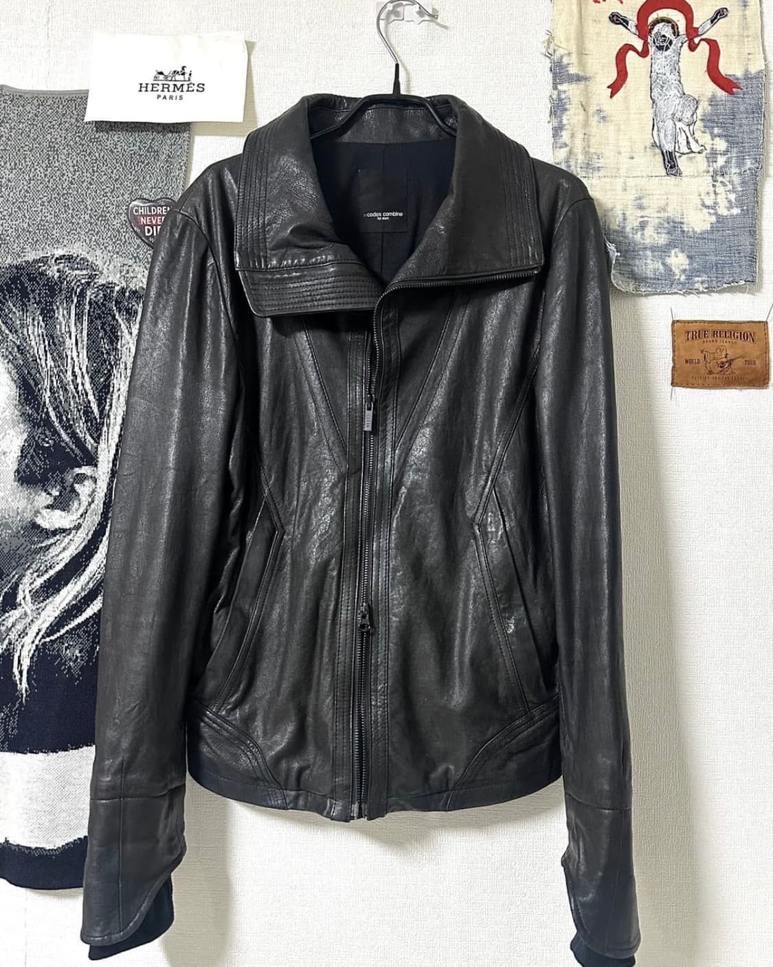 codes combine 00's 하이넥 램스킨 레더자켓 상품이미지2