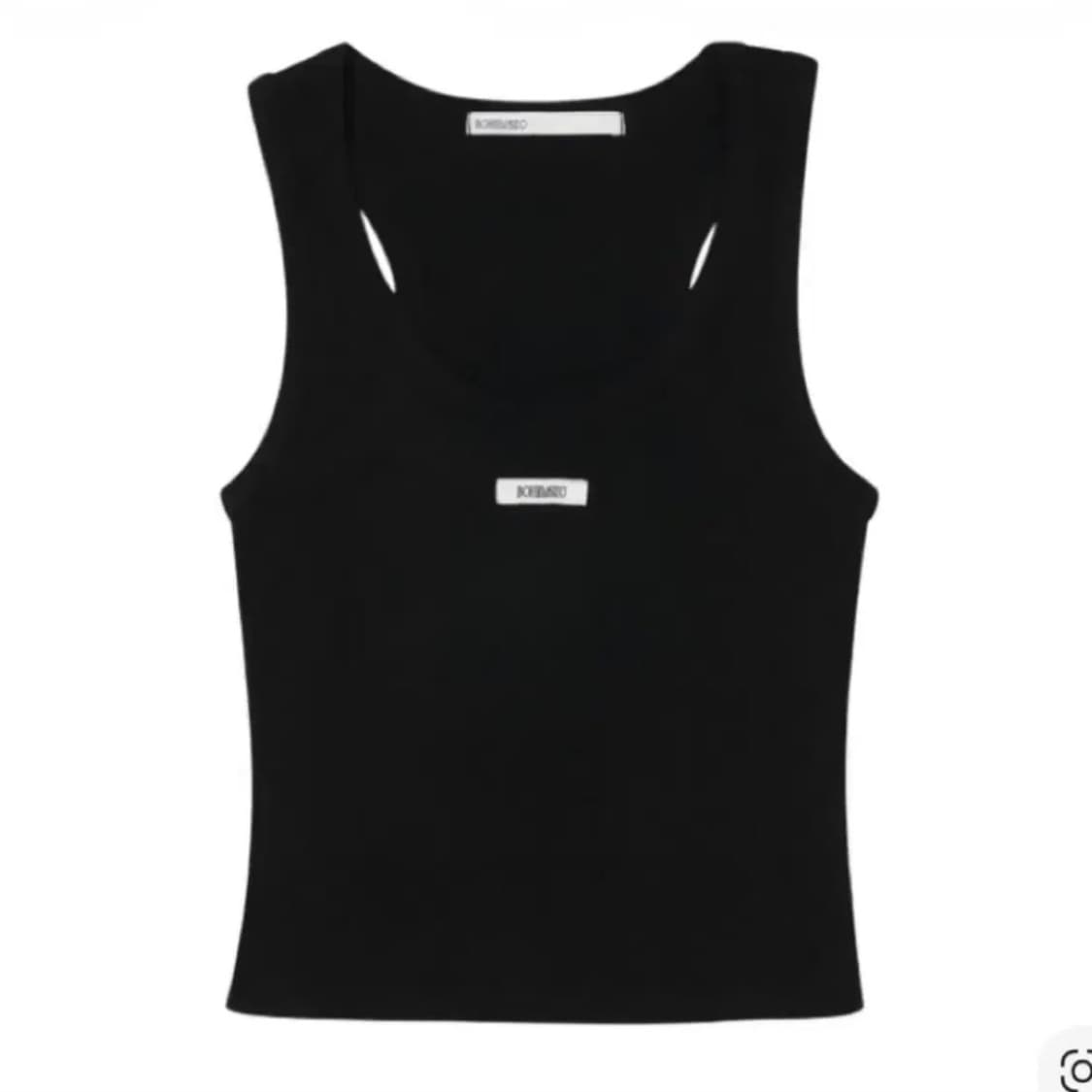 보헤미안서울 베이직 슬리브리스 크롭 탑 블랙 상품이미지1