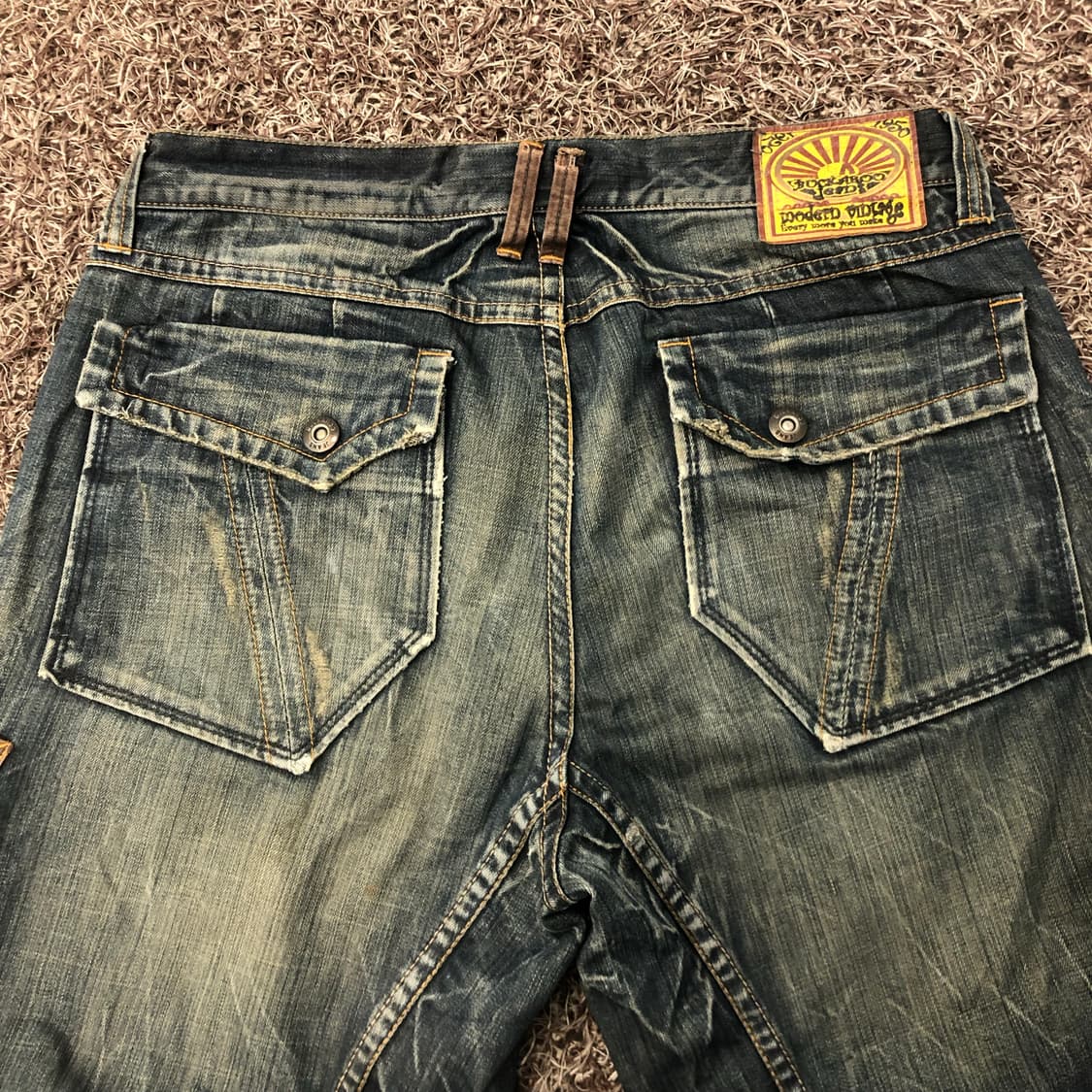 34 버커루 빅포켓 카고 워싱 데님 팬츠 상품이미지6