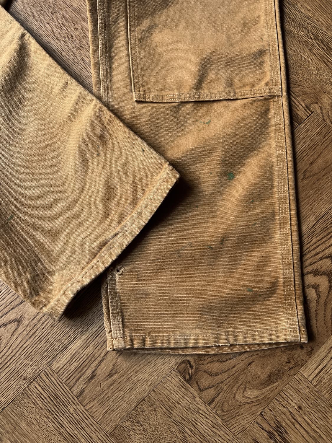 [34]칼하트 Made in USA 더티워싱 브라운 더블니 워크 팬츠 상품이미지7