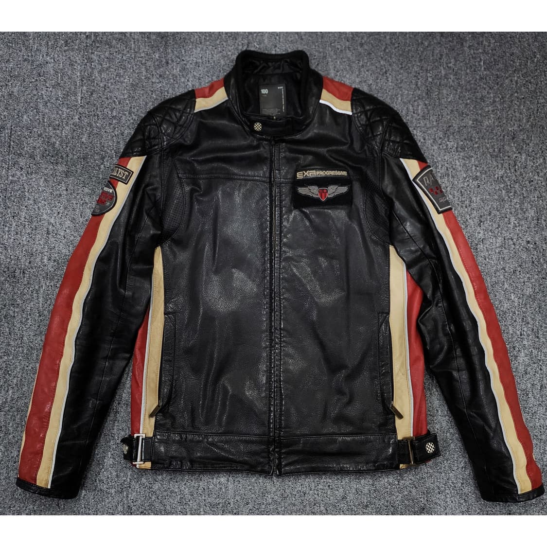 EXR 램스킨 산양가죽 사이드라인 레이싱 자켓 레더 자켓 100 상품이미지1