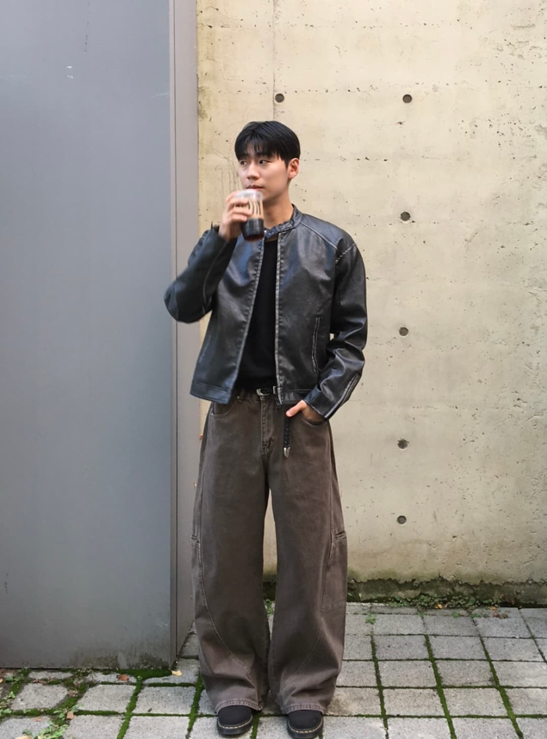 [M] 남자 빈티지 워싱 레더 바이커 자켓 상품이미지6