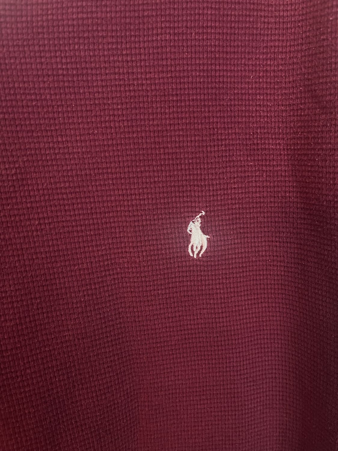 폴로 랄프로렌 와플 반팔 니트 티셔츠 버건디 와인 [XL]  상품이미지5
