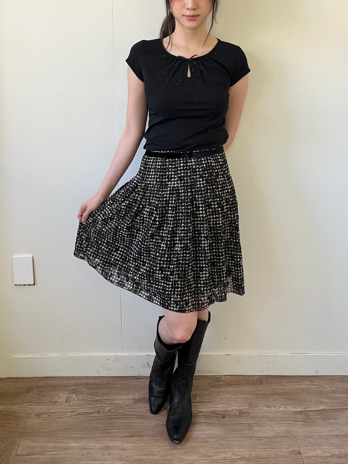 Alphabet’s alphabet 벨벳 로브 스커트 상품이미지7