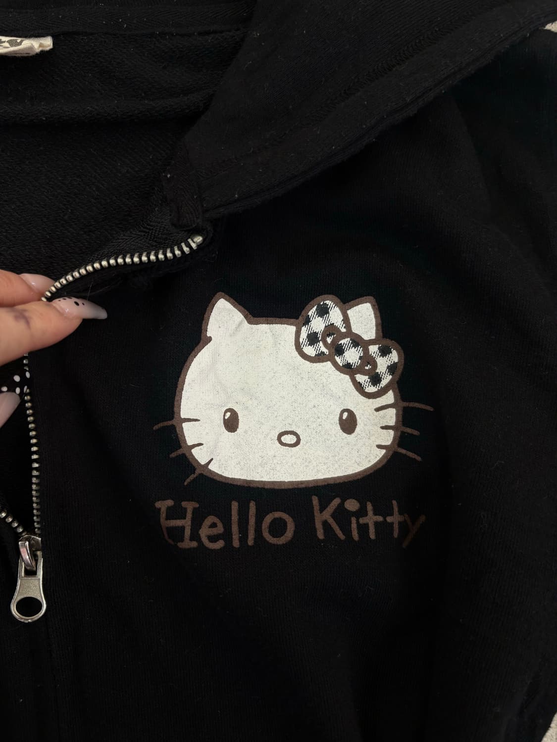 체크 키티 후드집업 상품이미지4