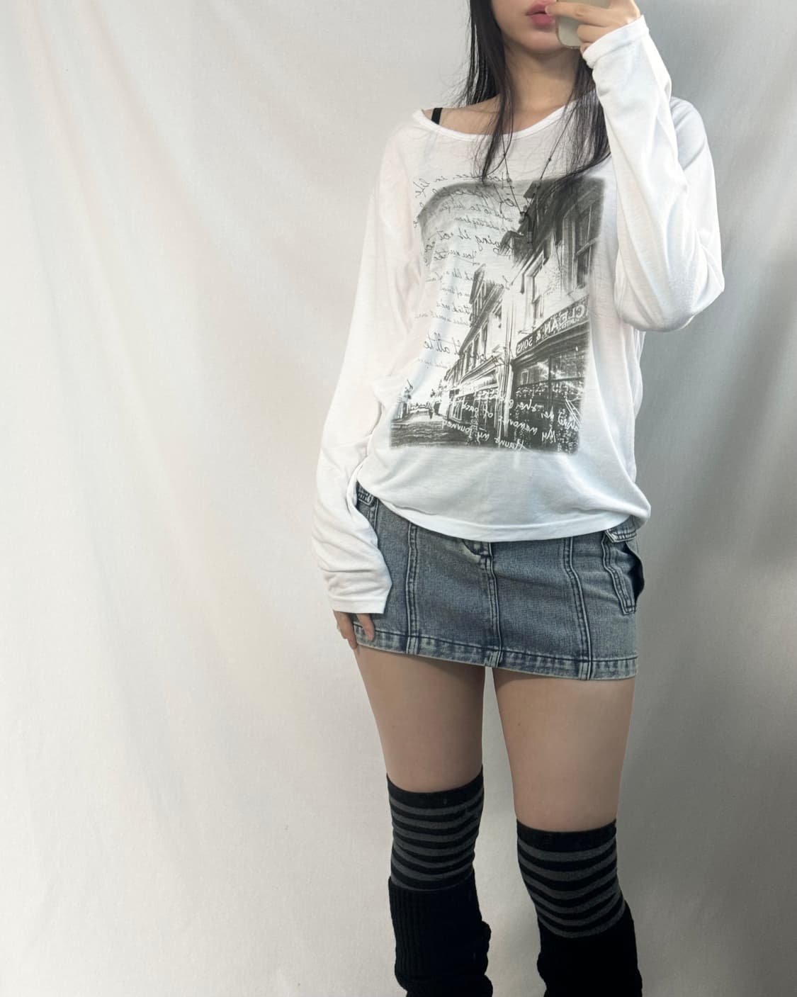 펑크 그래픽 롱슬리브 티 상품이미지2