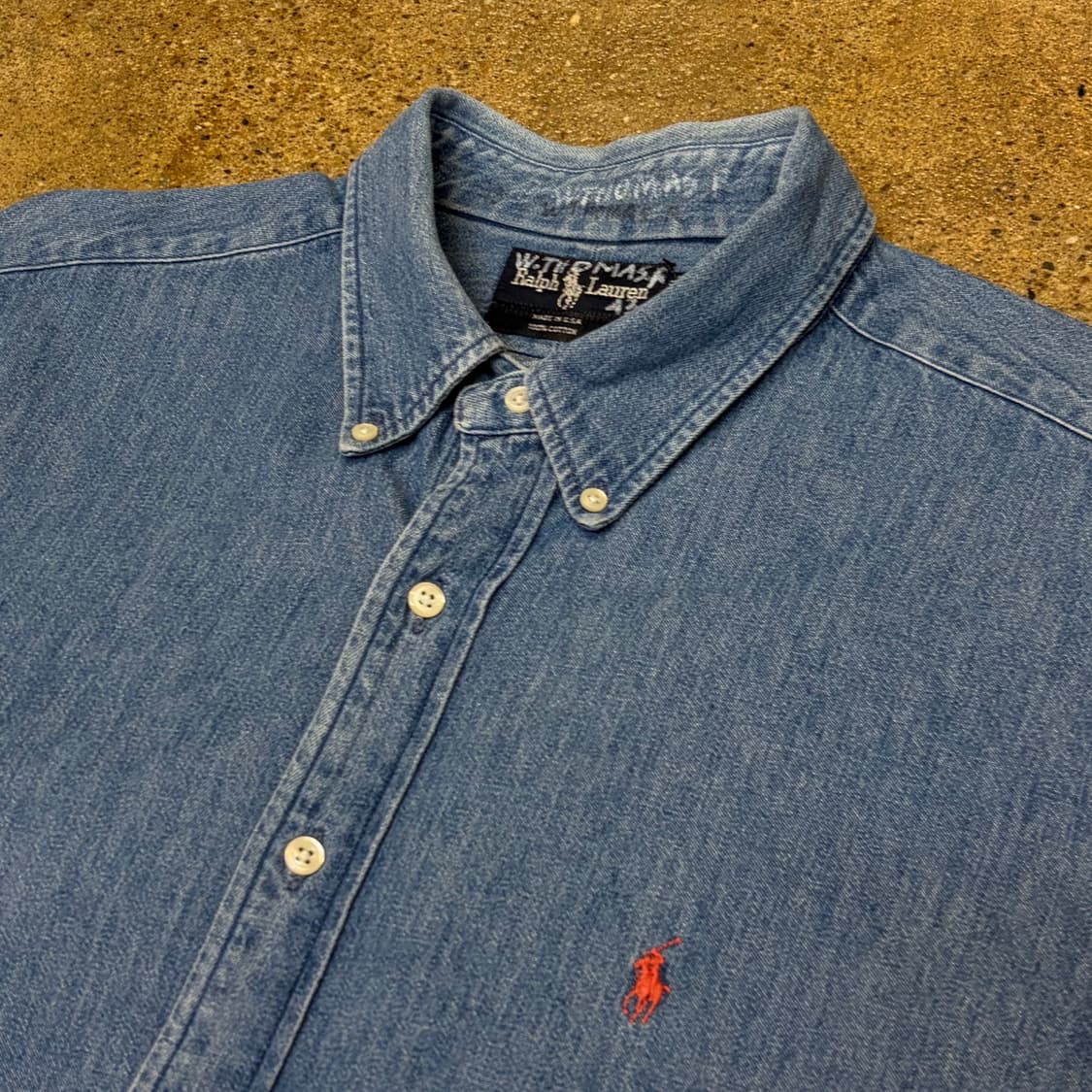 90s Made in USA 빈티지 폴로랄프로렌 청남방 데님셔츠 청셔츠 상품이미지4