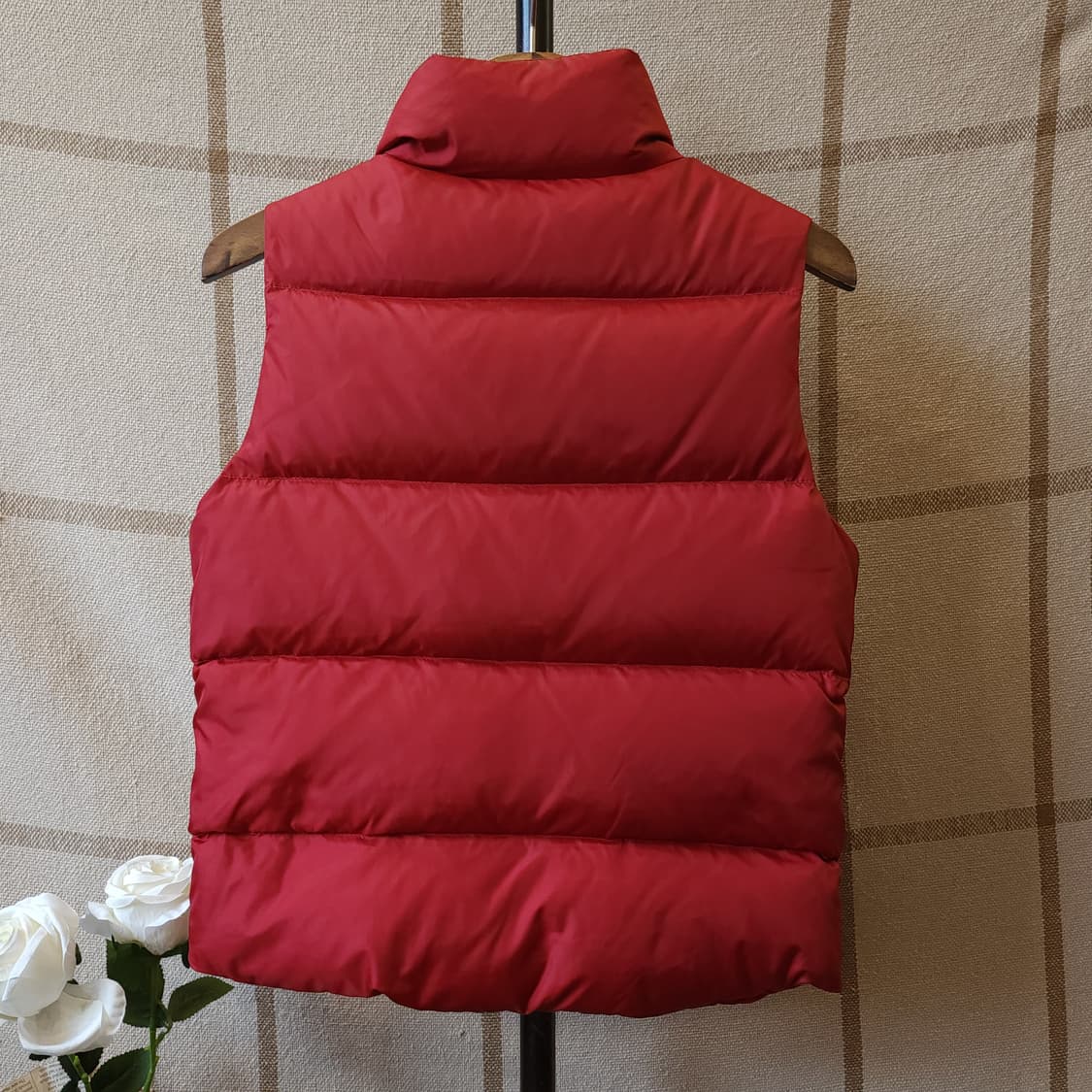 폴로 패딩 조끼 데님앤서플라이 패딩 베스트 더플 버튼 레드 xs 상품이미지3