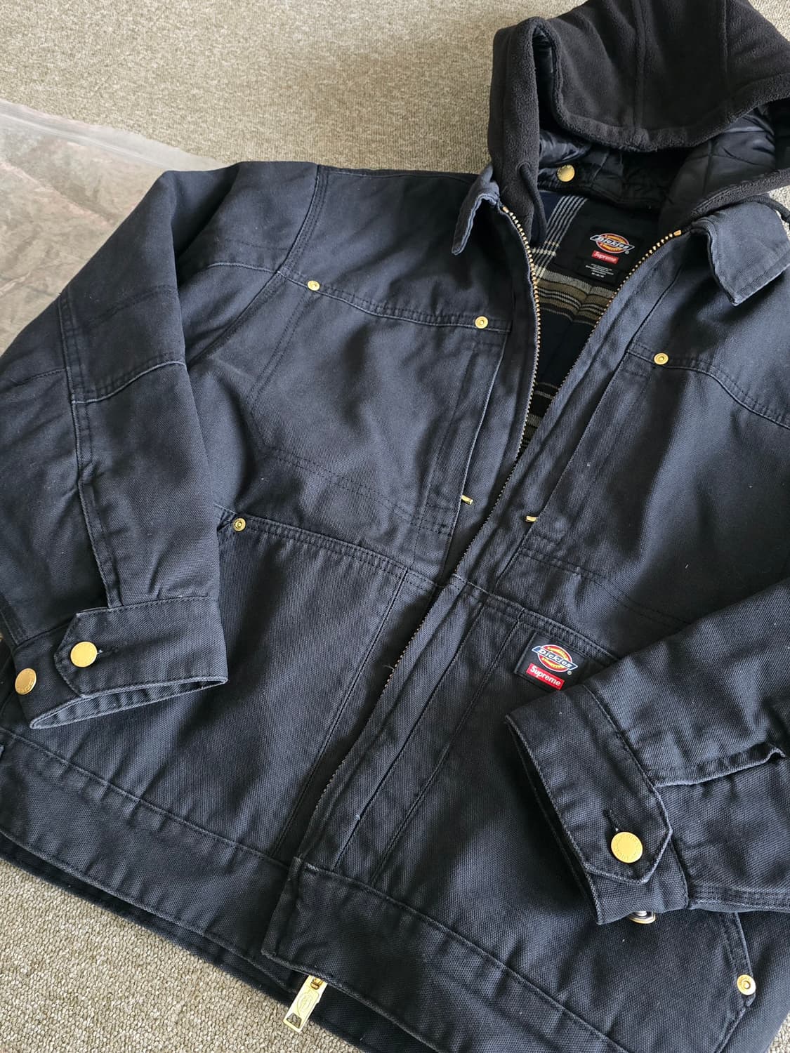 Dickies Supreme 디키즈 슈프림 후드 워크자켓 블랙 M 상품이미지2