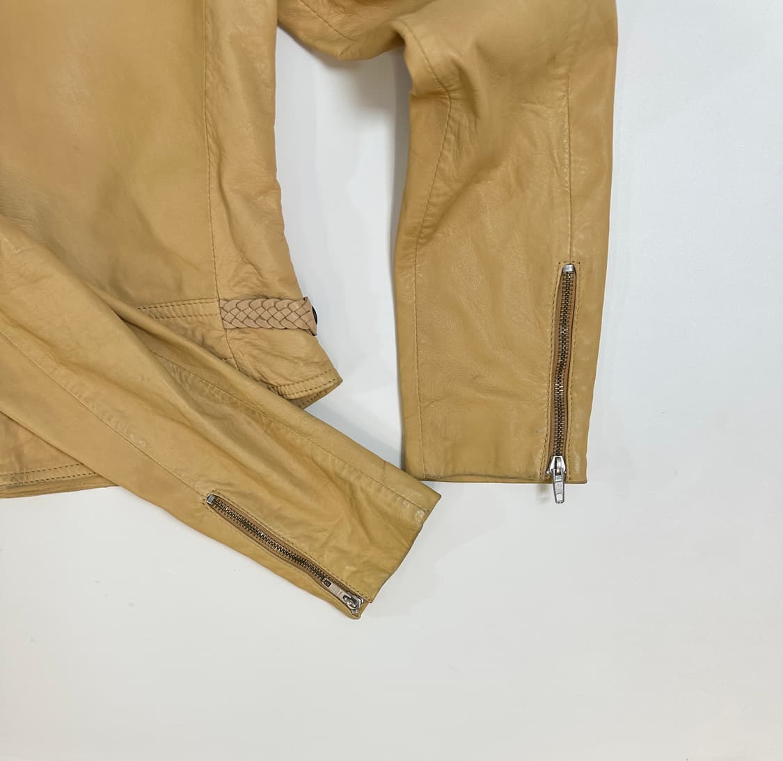 Armani Jeans 00s 슬림 에폴렛 더블 가죽자켓 (44/55) 상품이미지6