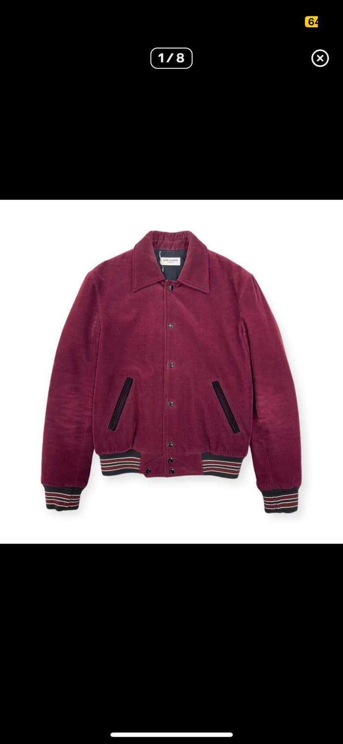 생로랑 테디 자켓 버건디 44사이즈 상품이미지1
