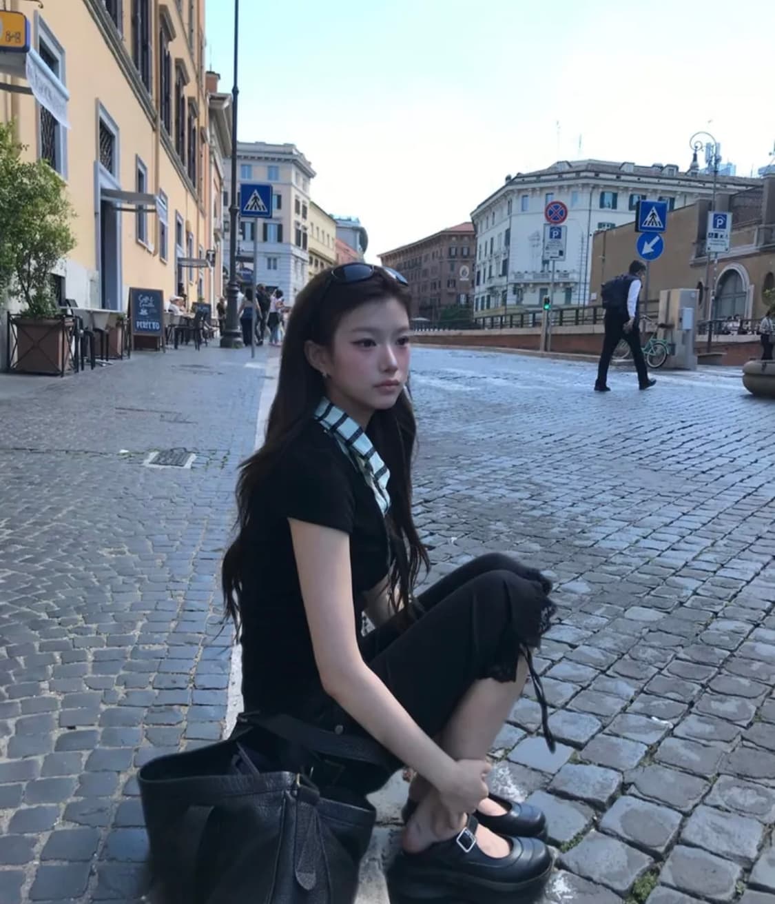 당일배송) 미레코 레이어드 티 민트 블랙 상품이미지2