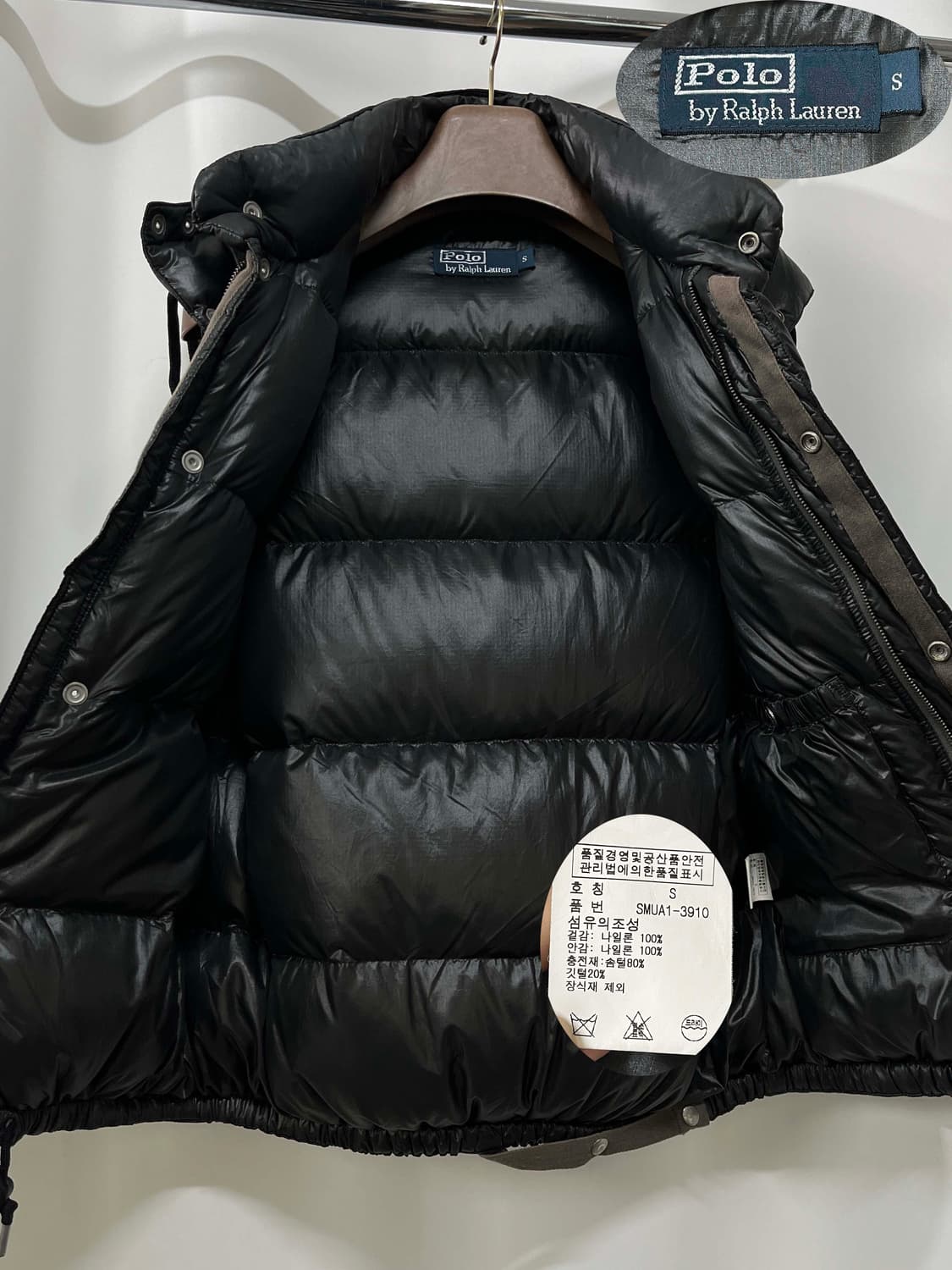 폴로 랄프로렌 블랙 쿠키와펜 립스탑 다운 베스트 자켓 상품이미지3