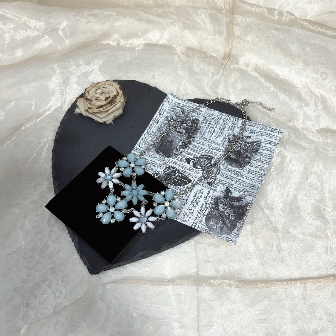 빈티지 오리엔탈 플라워 쿠바체인 목걸이 상품이미지2