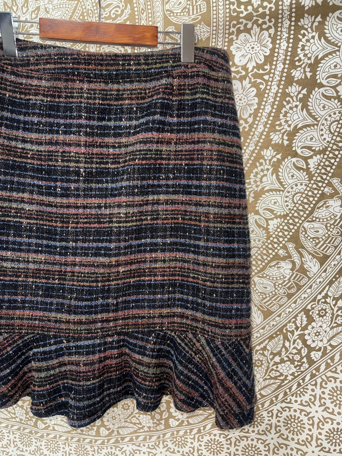 빈티지 여성 블랙 밴딩 미디스커트  상품이미지4