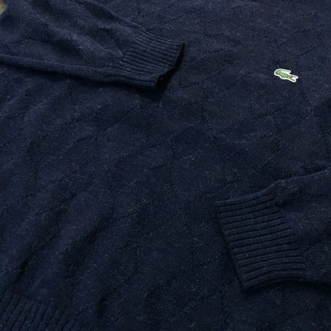 90s 라코스테 네이비 울 니트 스웨터 남성 105 110 사이즈  상품이미지4
