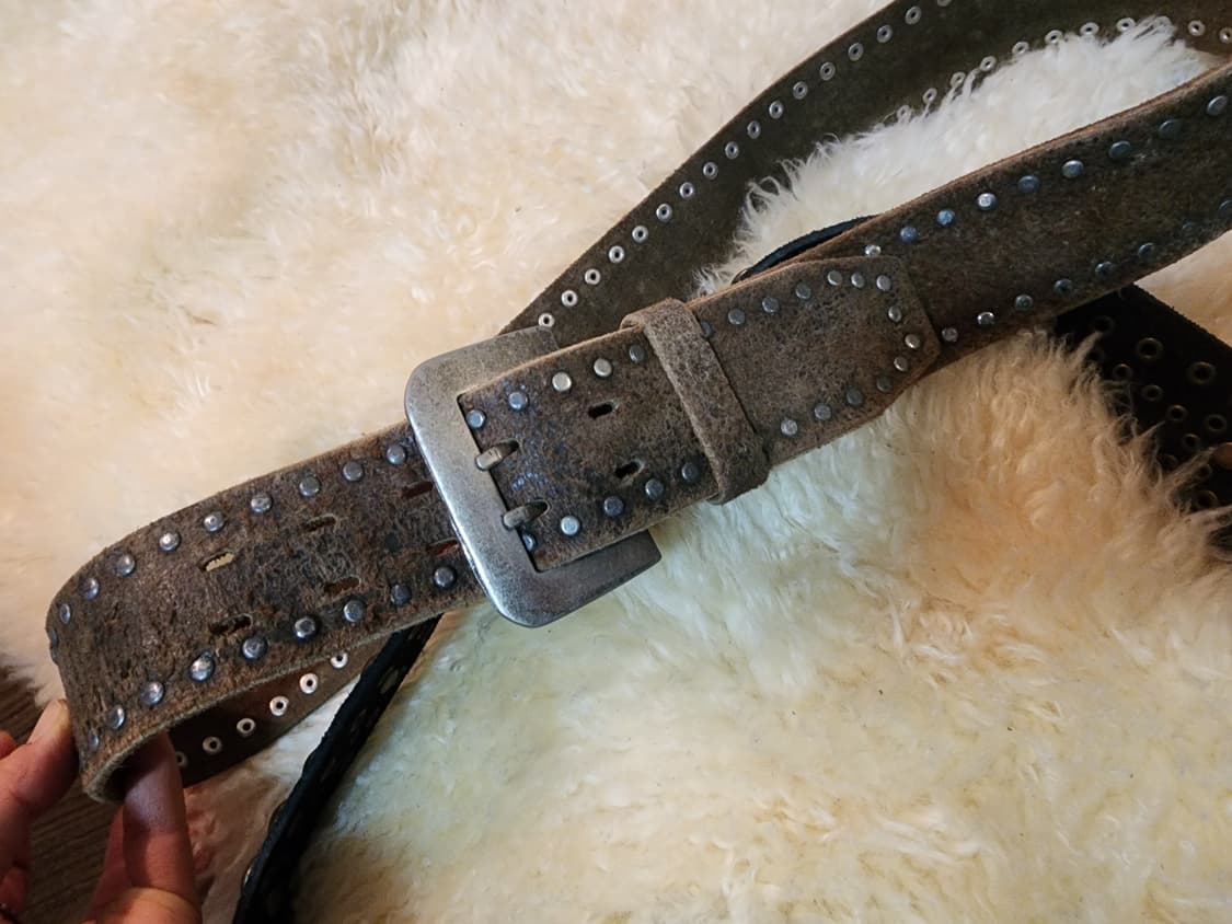 빈티지 남녀공용 스웨이드 통가죽 벨트 상품이미지2