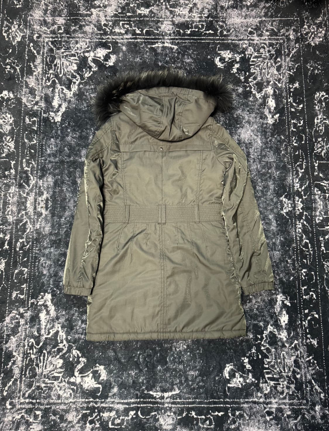 vintage charcoal fur long jacket 상품이미지4