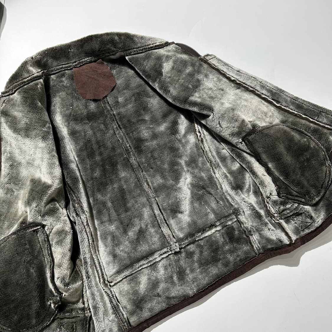 스웨이드 레더 시어링 무스탕 싱글 자켓 상품이미지7