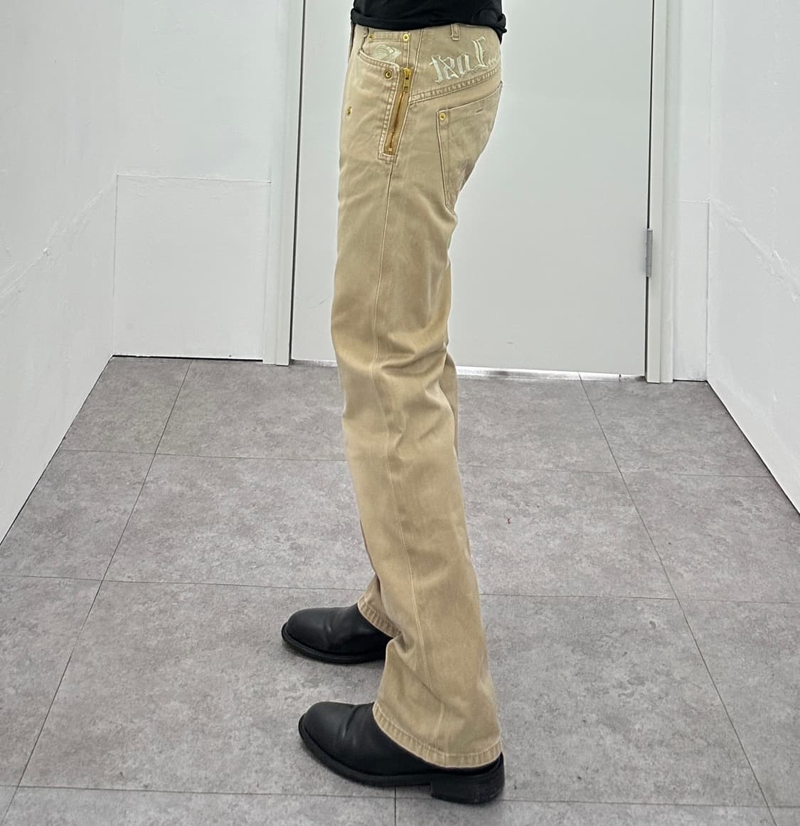 Lost punk lettering zipper detail pants  상품이미지1