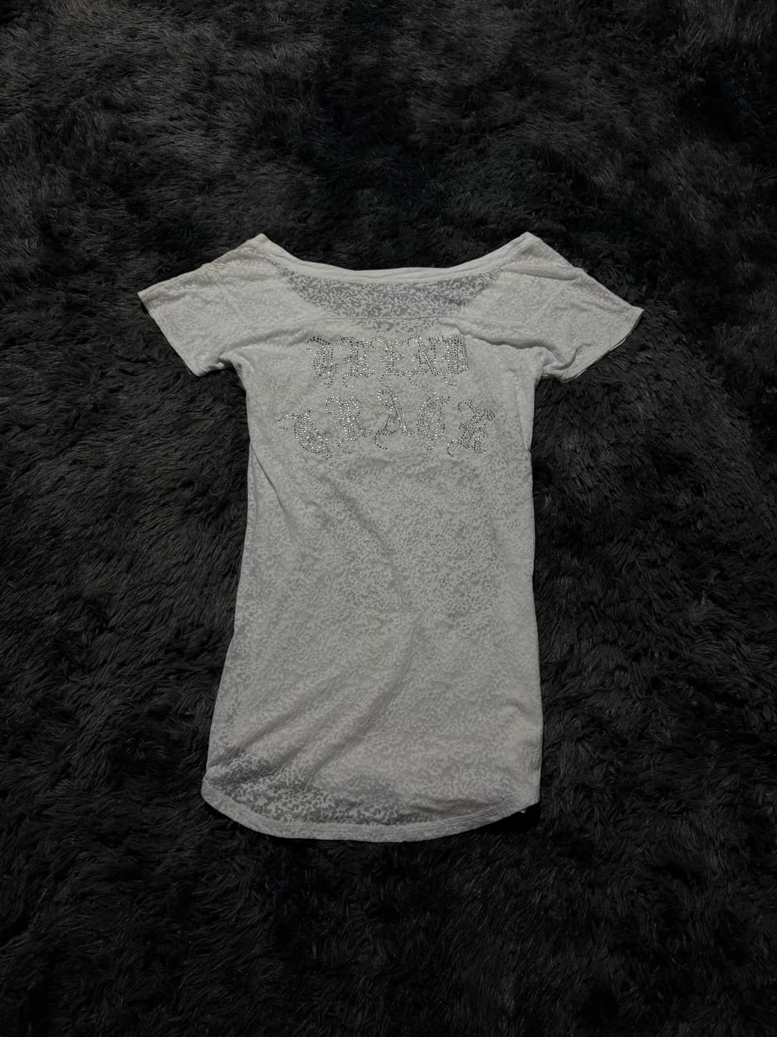 해골&뱀 등판 시스루 실버 레터링 Y2K 반팔 상품이미지5