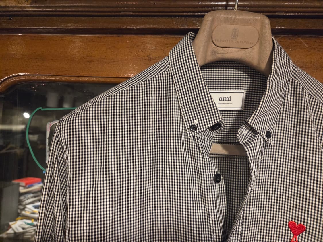 아미 깅엄패턴 버튼다운셔츠  상품이미지2