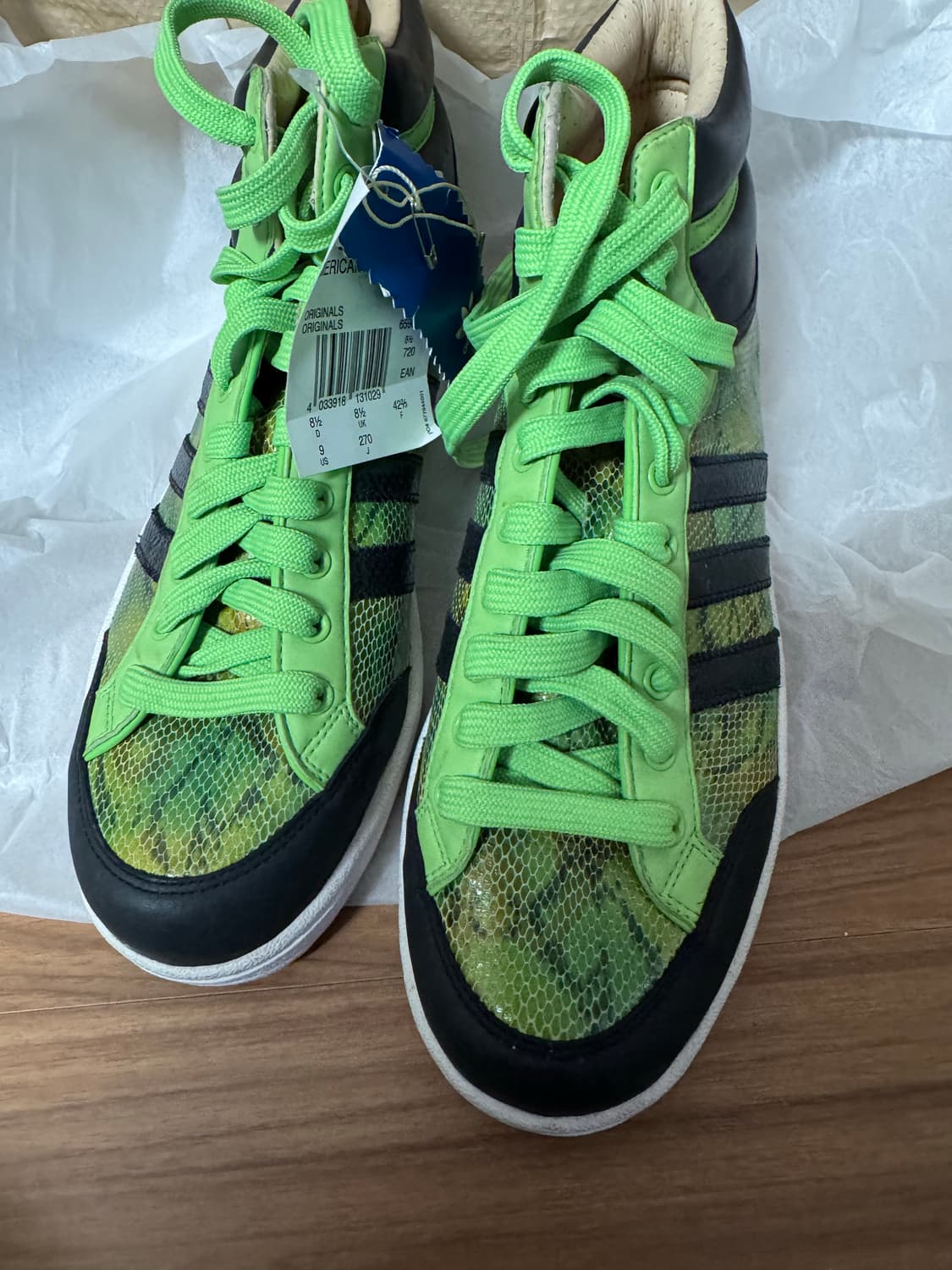 [270] 프랑스구매 아디다스 오리지널 아메리카나 미드럭스 그린 뱀피 상품이미지5