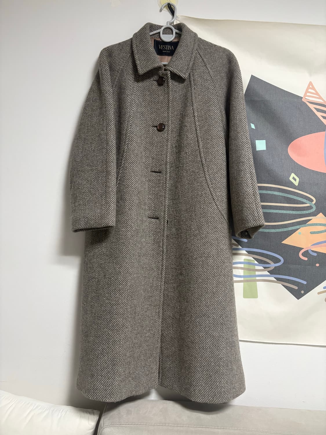 셰틀랜드 울 100% 헤링본 롱코트 상품이미지2