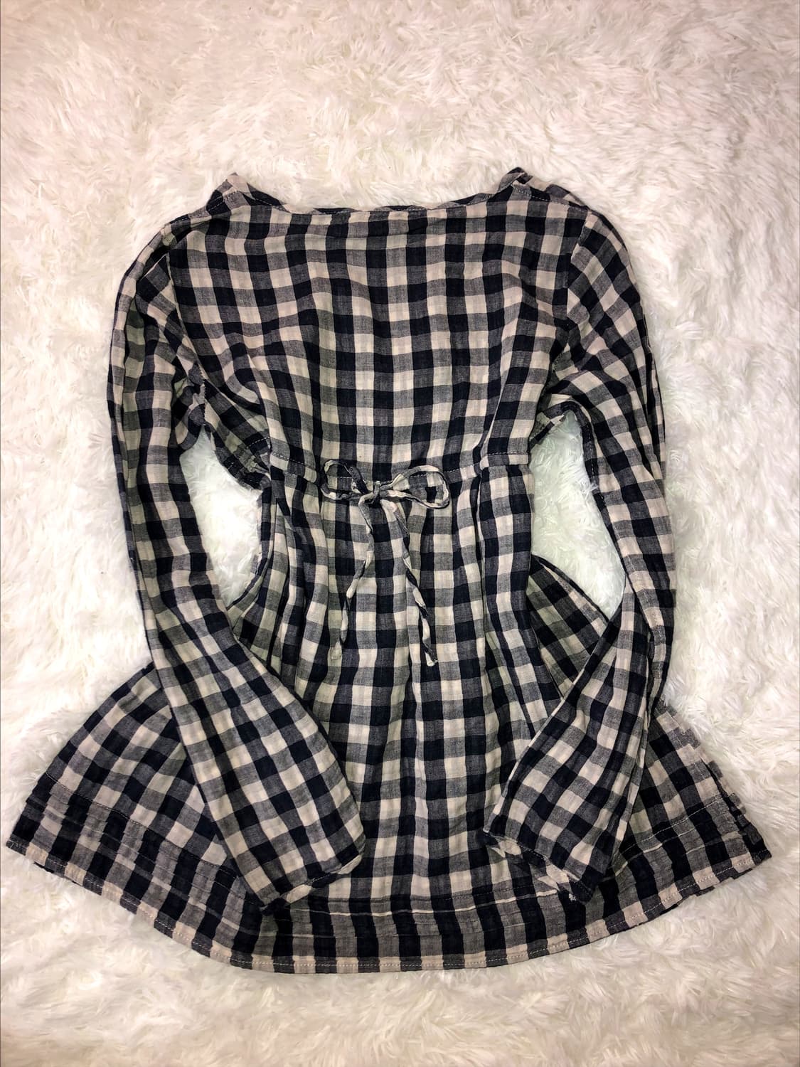 check lace ribbon top 상품이미지4